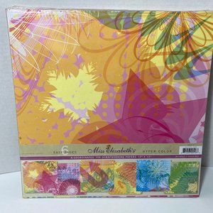 Scrapbook Paper 12 x 12 6 Pack Hyper Color Miss Elizabeth's